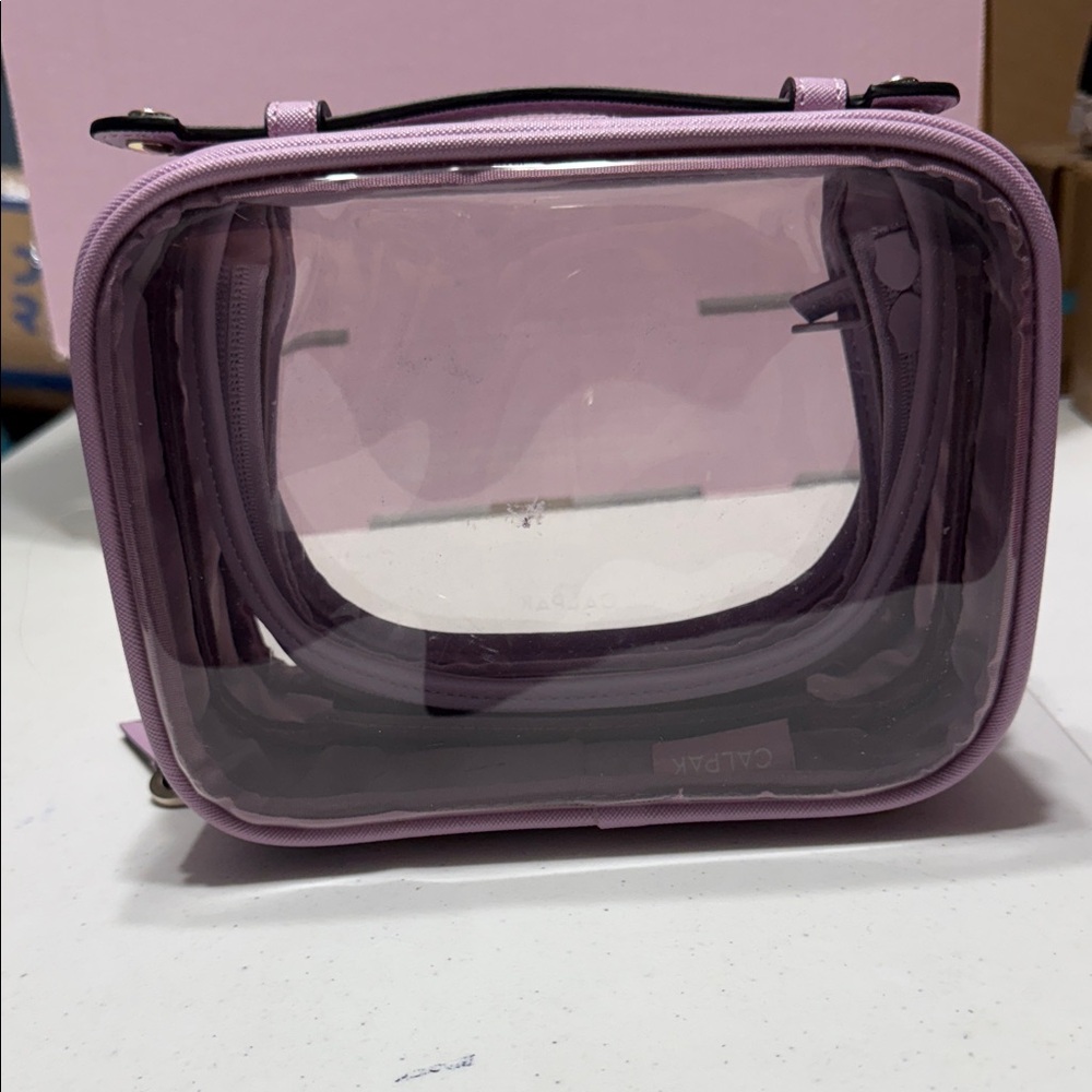 Calpak Small Lavender Transparent Cosmetic Case